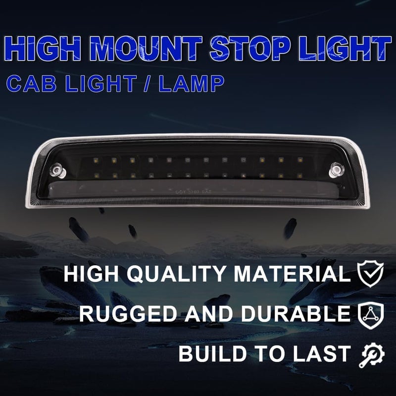 PIT66 LED 3rd Brake Light, Compatible with 09-17 Dodge Ram 1500/10-17 Dodge Ram 2500 3500 Third Brake Stop Lamp Light Clear Lens Black Housing 55372082AC - Image 5